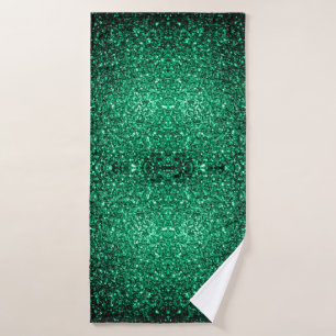 Smaragdgroene glinsterende glitter badhanddoek