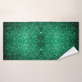 Smaragdgroene glinsterende glitter badhanddoek (Badhanddoek)