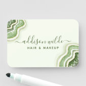 Smaragdgroene Glitter Agate Geode Luxe Chic Naamplaatje (In situ)