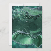 Smaragdgroene Glitter Boog Bruiloft Kaart (Achterkant)
