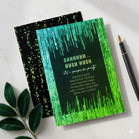 Smaragdgroene Glitter Drip Verrassing 50e Verjaard Kaart