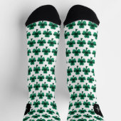 Smaragdgroene Glitter Klaver Monogram Sokken (Top)