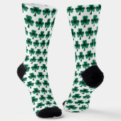 Smaragdgroene Glitter Klaver Monogram Sokken (Gebogen)
