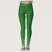 Smaragdgroene glitter St Patricks Day Sparkle Yoga Leggings (Voorkant)