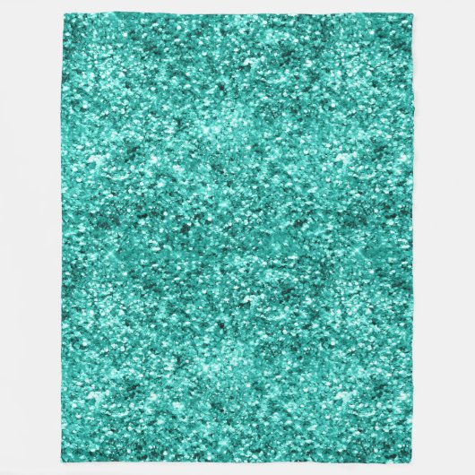 Smaragdgroene Glitter Verjaardag Fleece Deken (Voorkant)
