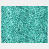 Smaragdgroene Glitter Verjaardag Fleece Deken (Voorkant (Horizontaal))