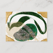 Smaragdgroene Glitter Website QR Code Zakelijk Visitekaartje (Voorkant)