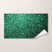 Smaragdgroene glitters glanzen handdoek (Handdoek)