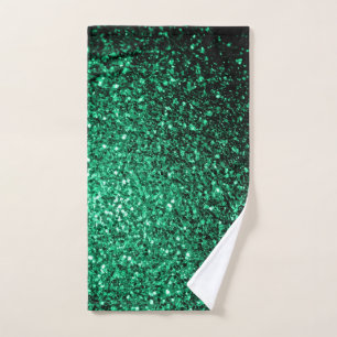 Smaragdgroene glitters glanzen handdoek