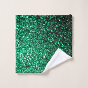Smaragdgroene glitters glanzen washandje