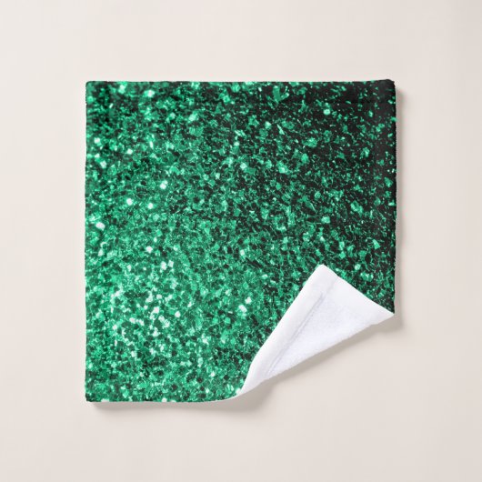Smaragdgroene glitters glanzen washandje (Wasdoekje)