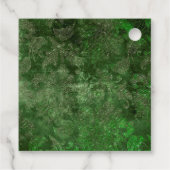 Smaragdgroene gloeiende vlinder en damast bedankjes labels (Achterkant)