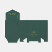 Smaragdgroene & God Monogram Huwelijk Dank Je Bedankdoosjes (Uitgevouwen)