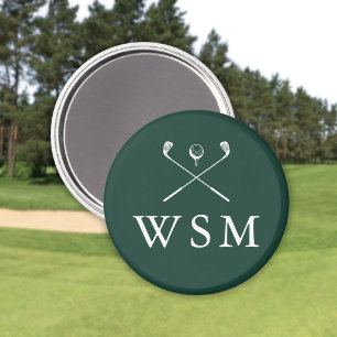 Smaragdgroene golfclubs met op maat gemaakt monogr magneet