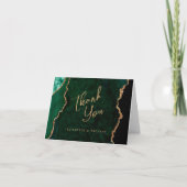 Smaragdgroene Goud Agaat Script Trouw Dank Je Kaart (Voorkant)