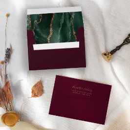 Smaragdgroene Goud Agat Burgundy Bruiloft Envelop