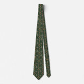 Smaragdgroene Goud Art Deco Gatsby Geometrisch Stropdas (Voorkant)