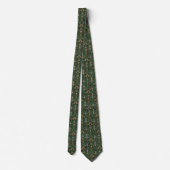 Smaragdgroene Goud Art Deco Gatsby Geometrisch Stropdas (Achterkant)
