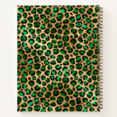 Smaragdgroene goud luipaard schoonheidssalon onder notitieboek (Achterkant)