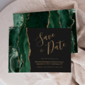 Smaragdgroene goudagaat donkere Save the Date kaar Kaart