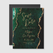 Smaragdgroene goudagaat magnetische Save the Date (Voorkant / Achterkant)