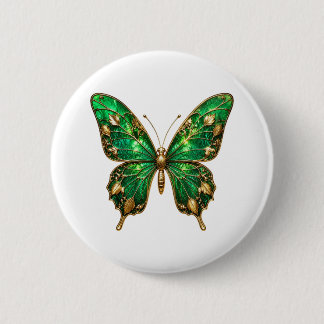 Smaragdgroene Goudblad Zwaluwwortelspeld Ronde Button 5,7 Cm