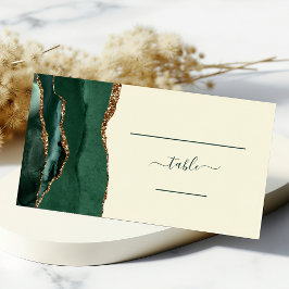 Smaragdgroene gouden agaat ivoren huwelijks tafel plaatskaartje