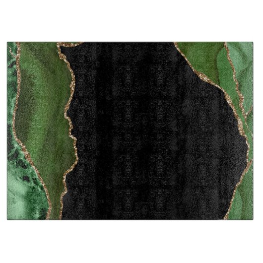 Smaragdgroene gouden agaat marmer snijplank (Voorkant)