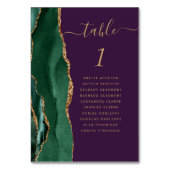 Smaragdgroene gouden agaat Paarse bruiloft Kaart (Achterkant)