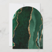 Smaragdgroene Gouden Agaat Script Boog Bruiloft Kaart (Achterkant)