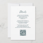 Smaragdgroene gouden agaat script QR-code trouwkaa Kaart (Achterkant)