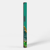 Smaragdgroene & Gouden Agate Geode Initiaal iPhone Hoesje (Rechterkant)