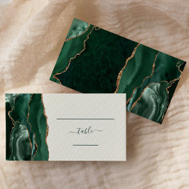 Smaragdgroene Gouden Agate Ivoor Trouwbegeleidings Plaatskaartje