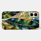 Smaragdgroene gouden blad esthetische telefoonhoes Case-Mate iPhone case (Achterkant (horizontaal))