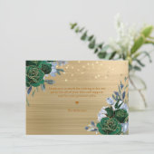 Smaragdgroene Gouden Bloem Bedankkaart (Staand voorkant)