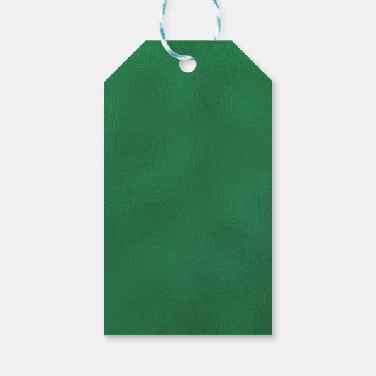 Smaragdgroene Gouden Bloem Quinceañera Bedankt Cadeaulabel (Achterkant)