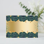Smaragdgroene gouden bloemen feestelijke kaart (Staand voorkant)