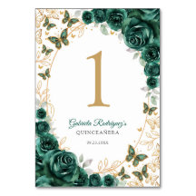 Smaragdgroene Gouden Bloemige Quinceanera