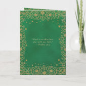 Smaragdgroene Gouden Bloemige Quinceañera Programma (Achterkant)