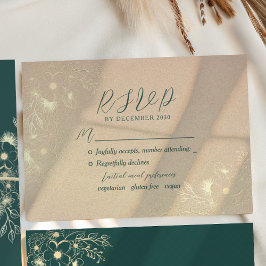 Smaragdgroene Gouden Bruiloft RSVP Kaartje