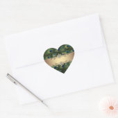 Smaragdgroene gouden elegante pauwstickers hart sticker (Envelop)