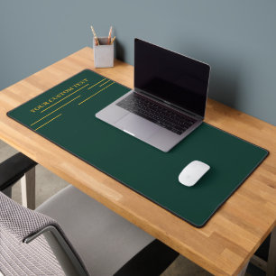 Smaragdgroene gouden geometrische gepersonaliseerd bureaumat