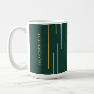 Smaragdgroene gouden geometrische gepersonaliseerd koffiemok