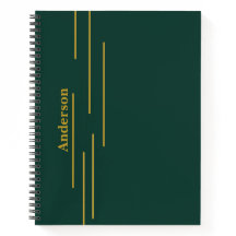 Smaragdgroene gouden gepersonaliseerde notitieboek