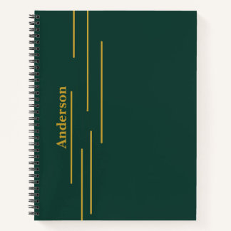 Smaragdgroene gouden gepersonaliseerde notitieboek
