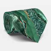 Smaragdgroene Gouden Glitter Das (Opgerold)