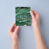 Smaragdgroene Gouden Glitter Flyers Aangepaste Naa (Hand)