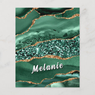 Smaragdgroene Gouden Glitter Flyers Aangepaste Naa