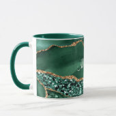 Smaragdgroene Gouden Glitter Marmer Beker met Eige Mok (Links)