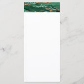 Smaragdgroene Gouden Glitter Menu Aangepaste Naam (Achterkant)